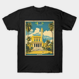 Art Museum Sao Paulo Brazil Vintage Tourism Travel Poster Art T-Shirt